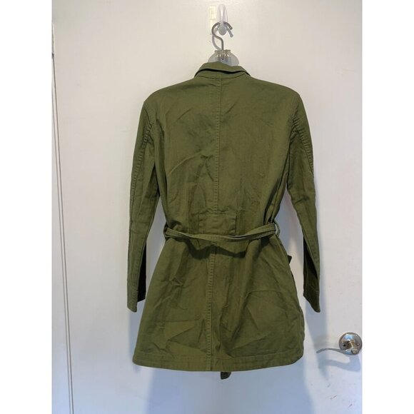 Madewell Tie-Waist Military Jacket in  Green Women's  Size XS ($145) - Picture 7 of 11
